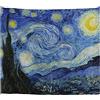 A.Monamour Arazzo da Parete Grande Mandala La Notte Stellata Del Dipinto Di Vincent Van Gogh Telo Tessuto Tenda Tovaglia Copriletto Copridivano Arazzi Murale Decorazione 180x230cm