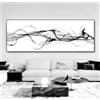 HEHGVCF Set di immagini su tela nera e bianca, 1 pezzo su tela, astratta, geometria linea, decorazione da parete per soggiorno, moderna, senza cornice (linea, 50 x 150 cm)