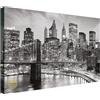 Wallazz Quadri Moderni Soggiorno New York, Skyline - 100% Made in Italy - Stampa HD su Tela Canvas - Quadro Camera da Letto - Qualità Artigianale - 50x100cm