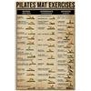 BCTS Pilates Mat Esercizio Sport per Camera da Letto, Regalo per Famiglia, Poster Targa in Metallo 20,3 x 30,5 cm