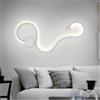 Planetitaly Applique da Parete Interno, Applique LED 20W Design Moderno, Forma Sanke Curvo, LED CCT 3 STEP Regolazione della Luce da 3000K a 6500K, Ideale per Camera da Letto, Salone, Studio, Ufficio, B&B, Hotel