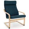 Vinylla Fodera di ricambio per poltrona Ikea Poang (cuscino design 3, poliestere, blu navy)