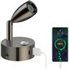 ERWEY Lampada da lettura a LED 12V camper touch dimmerabile 3 modalità di temperatura colore, lampada da parete con connessioni USB A+C, spot DC 12V-24V per barca auto camper van yacht, nero lucido