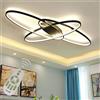 ZZZK LED Plafoniera Soggiorno Dimmerabile Soffitto Lamp Moderno Ellisse Annulus Designer Lampada a Sospensione con telecomando Cucina Métal Acrilica Sala da pranzo Ufficio Lampadari L95*W65cm