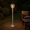 Planetitaly Lampioni da Giardino Esterno LED 8W E27 Vintage, Impermeabile, Illuminazione per Giardino, Ingresso, Lampada da Esterno da Terra Altezza Massima 86cm Regolabile (Bianco)