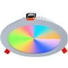 Planetitaly KIT cromoterapia faretto pannello LED 36W DMX 24V controllo vocale RGB + luce bianca incasso box doccia, foro 16cm WiFi controllo vocale, APP, smartphone