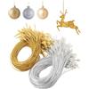 SYEYCW 200 Pezzi Cordino Natalizio, Corda per Appendini per Ornamenti di Natale, per Appendere Palle di Natale, Etichetta Regalo, Cartellino, Decorazione Dell'Albero di Natale, Oro, Argento