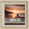 Victor Rubens Cornice portafoto, 15 x 15 cm, beige e oro, telaio: 30 x 20 mm, con vero vetro, stile barocco vintage, quadrata
