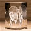 Inciso Rettangolo di Cristallo Personalizzato con Foto - Incisione 3D a Laser - Idea Regalo Personalizzabile con Fotografia e Scritta per Famiglia, Festa della Mamma, del Papà - R110V 7,5x11x6,5 cm