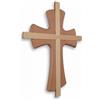 Kaltner Präsente Idea regalo - Crocifisso da parete in vero legno di faggio, crocifisso per la parete, 25 cm