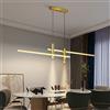 Lanekd Lampada da Soffitto Led Sospensione Dimmerabile, Moderna Lampadario per Soggiorno Sala da Pranzo Cucina Ufficio Camera da Letto (L90cm, Oro)