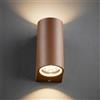 Planetitaly Applique da Parete 2 LED Marrone Corten, 16W, 2x GU10, Doppia Emissione, IP65, 230V, per Giardino, Balcone e Terrazzo Alimentazione 230V (4000, Kelvin)