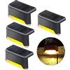 jindaaudio Luci Solari Led per Scale Esterne 4Pack Luci Segnapasso Esterno Solari Bianca Calda Luce Solare Gradini Balcone Ringhier