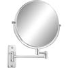 FFowcye Specchio cosmetico da 9 pollici con ingrandimento, specchio da trucco da 1/10x, montaggio a parete, specchio da barba double face, specchio ingranditore per bagno, spa e hotel.