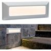 Planetitaly Faretto Segnapassi Esterno LED 6W CCT Lampada Rettangolare Parete Muro IP65 interruttore 3 Temperature Luce da 3000K a 6400K Garage Scale Colore Bianco Nero, Alimentazione 230V (Bianco)