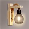 KAWELL Industriale Retro Applique da Parete Vintage LED Lampada da Parete | Legno, Creativo Lampada a Muro, E27 60W Max, per Camera da Letto Soggiorno Loft Caffè Corridoio Ristorante Bar Cucina