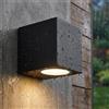 Planetitaly Applique Led Quadrato da Parete per Esterno, Impermeabile IP65, Lampadina led GU10 8W, Ideale per Balcone, Terrazza, Casa, Muro, Facciate, Negozio, Ingresso 230V (Nero, 3000K)