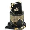 ihvan online, Cofanetto regalo islamico per preghiere con cilindro ricoperto di velluto elegante, Mini Corano e perline per preghiere Tesbih, regalo per Ramadan ed Eid, Nero