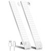 OUILA Striscia LED per illuminazione armadio, 32 cm, con sensore di movimento | 2 luci per armadio, a batteria, ricaricabili, per armadi, scale, bagagliaio, camper