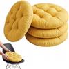 ALKNOT Set di 4 cuscini per sedia, rotondi da 40 cm, imbottiti, comodi cuscini per sedia, per interni, esterni, cucina, giardino, sala da pranzo, soggiorno, studio (curcuma)