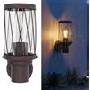 Planetitaly Applique Lanterna da Esterno E27 Marrone IP54 Impermeabile Lampada Parete Design Classico Giardino, Balcone, Terrazzo, Ingresso, Luce Muro 230V (Lanterna, Senza lampada)