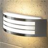 Planetitaly Lampada da parete in acciaio inox curvo per esterni, richiede 1 lampadina E27 standard a vite IP44 per interni ed esterni, giardino, veranda, porticato