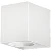 Planetitaly Applique Led da Parete per Esterno, Impermeabile IP65, Attacco GU10, Ideale per Balcone, Terrazza, Casa, Muro, Facciata Esterna, Negozio, Ingresso (Quadrato Bianco, Senza lampada)