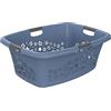 Rotho Flowers Cestino lavanderia 50l con 4 maniglie, Plastica (PP) senza BPA, bluorizzonte, 50l (65.1 x 48.6 x 26.2 cm)