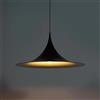 Planetitaly Lampadario industriale LED E27 cappello strega pendente vintage minimal tromba luce tavolo cucina pizzeria ristorante 230V (Nero)