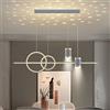 Lanekd Lampada da Soffitto Led Sospensione Dimmerabile, Moderna Lampadario per Soggiorno Sala da Pranzo Cucina Bambini Camera da Letto, Classica Proiezione Stella Design Plafoniera con Telecomando (Grigio)