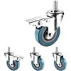 ESOYAWE Set di 4 65mm 75mm Ruote Girevoli del Carrello, Ruote Pivottanti for Mobili con Perno Filettato M10/M12, Silenziose Rotelle con Freni, Supportando Fino A 120kg, for Pavimenti Duri
