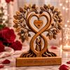 Smile lab Albero della Vita Cuore in Legno Personalizzato con Nomi Data per Lui Lei | Regali Personalizzati Nozze di Legno Anniversario, Albero della Vita di SanValentino, Regalo Romantica per Coppia Matrimonio