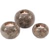 Radicaln Portacandele in marmo Tealight 4 Portacandele votivo per la | Set di 3 portacandele in pietra fatti a mano, stile oceanico, per decorazione della stanza, lumini, tavolo da pranzo