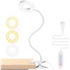 URAQT Lampada da Lettura 48 LED, Lampada da Lettura con Pinza, 3 Colore, 11 Luminosità Regolabile, 360° Flessibile Lampadas Lettura con Clip, Lampadas da Scrivania Led con Clip per Libro,Lavoro,Bianco