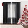 GAIFNAG Tende per Interni Tende Moderne 100 x 150 cm Termiche Isolanti, Voile Trasparenti con Occhiell Tende Tende per Interni a Vetro, Tende Cucina con Tasca per Camera da Letto Salotto, Nero
