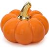 Meiwlong Zucca artificiale in ceramica da 10,2 cm, decorazione per Halloween, Ringraziamento, raccolto autunnale, centrotavola, mensola e mensola - arancione