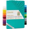 Lavea® Lenzuolo con Angoli Singolo 90x200 cm - Jersey 100% Cotone - Per Materassi Topper fino a 10 cm - Con Elastico Tutto Intorno - Certificato OEKO-TEX - Turchese