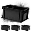 ARTECSIS® Set da 4 casse portaoggetti impilabile in plastica da 11 L, antracite, 35 x 24 x 18 cm - Casa e officina