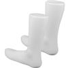 BELLIFFY Modello Piede Manichino Donna in Plastica Bianca, Supporto per Scarpe ed Espositore per Calzini, Set 2 Pezzi Portatile per Vetrina e Gioielli