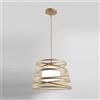 Planetitaly Lampadario moderno a sospensione a fasce intrecciate, in ferro verniciato finish opaco - Attacco 1xE27, Potenza max 1x60 W, dim. 33x22 cm, lunghezza filo 100 cm (Tortora)