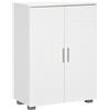 kleankin Mobile Bagno 2 Ante Soft Close Salvaspazio 60x30x80 cm Bianco | Mobiletto Bagno, Ripiani Regolabili, Armadietto da Terra, Sala da Pranzo, Salotto, Soggiorno, Cucina