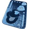emmevi Tappeto Bagno Morbido Antiscivolo Assorbente Moderno Scendiletto Doccia MOD.ITACA 50X80_Blu