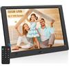 Timzeit Cornice portafoto digitale elettronica, senza Wi-Fi, schermo IPS da 10,1 pollici, con chiavetta USB da 32 GB e sensore di movimento, calendario, timer, foto, video, lettore musicale, montaggio a