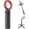 JOBY TelePod Scout - Kit treppiede magnetico 14N a doppia faccia e quadpod a 4 gambe con luce di riempimento LED staccabile, moschettone leggero, estensibile, dimmerabile 2500K-8500K, CRI 92+
