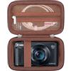 BOVKE Fotocamera Custodia per Canon PowerShot SX740 / SX730 / SX720 / G7 X Mark III / G7X Mark II / V1 HS Lite Edition Fotocamera Digitale, Con Tasca in Rete per Cavi, Batterie e Scheda SD, Marrone