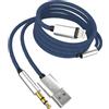 zoyuzan 1.2M Cavo AUX per Auto per iPhone 14 13 Pro Max Adattatore Jack a USB per iPad per Apple Lightning Caricatore Ricarica Rapida Ricevitore Auricolari Audio 3.5mm Suono Doppio Connettore Altoparlanti DAC