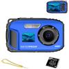 ZYWUOY Macchina fotografica subacquea, macchina fotografica impermeabile 4K 48MP | Fotocamera digitale a doppio schermo con messa a fuoco automatica con carta da 32 GB, 18X per fotocamere compatte con luce di