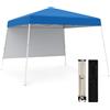 HOMASIS Gazebo Esterno Resistente con Parete Laterale, Gazebo Pieghevole e Portatile con Supporti Inclinati e Borsa per il Trasporto, Tenda Pop up per Campeggio, Spiaggia (Blu, 300 x 300 x 262 cm)