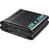 Vivo Technologies 2 m x 10 m Heavy Duty Weed Control Membrana Giardino Erbacce Tessuto per Paesaggistica vialetto Ghiaia Erba Artificiale Prato Sottostrato Tessuto Rotolo Copertura del Terreno Blocco