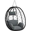 vidaXL Sedia Uovo sospesa polyrattan 91,5 x 54,5 x 107 cm Antracite | Va bene per più persone, Metallo e tessuto robusti per un uso duraturo, Protezione UV e materiali impermeabili